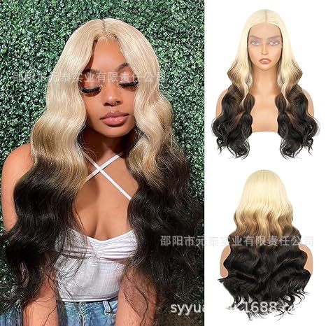 Hot Sale 13*4*1 Long Mix Blonde Synthetic Wavy Wigs Wig - 图片 7
