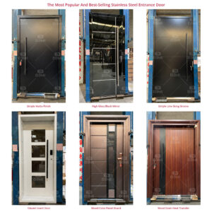 External Steel Front Swing Security Door Smart Lock Entrance Entry  Security Steel Doors Steel Turkey Door for House