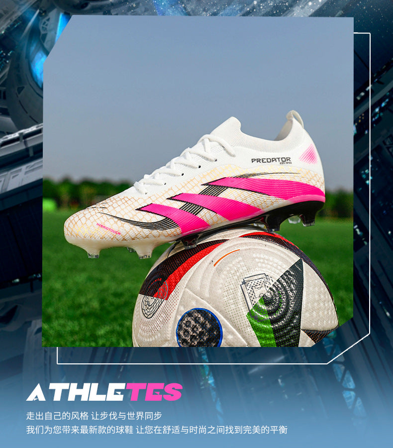 2025New Football Shoes for Men and Women, Youth Students, Fashionable and Comfortable, Long Spikes, Low-top, Factory Direct Sale - 图片 12