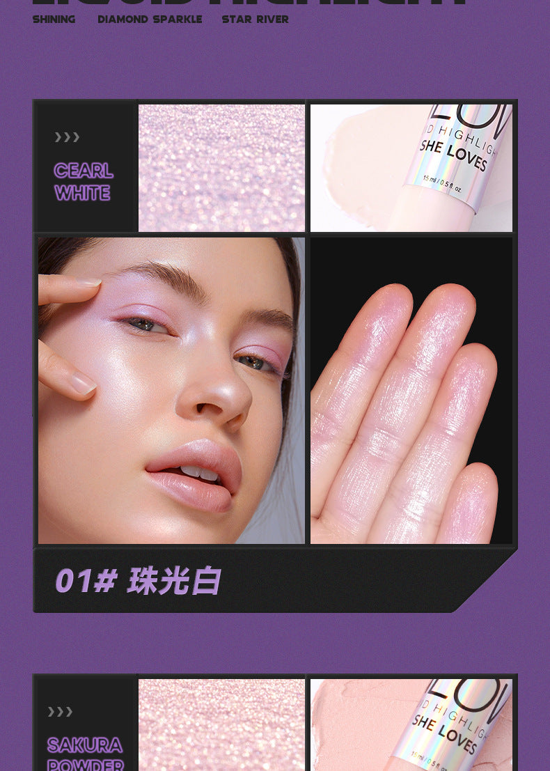 SHELOVES Highlight Liquid Contour Shadow Nose Shadow Diamond Brightening Liquid Face Body Highlight - 图片 15