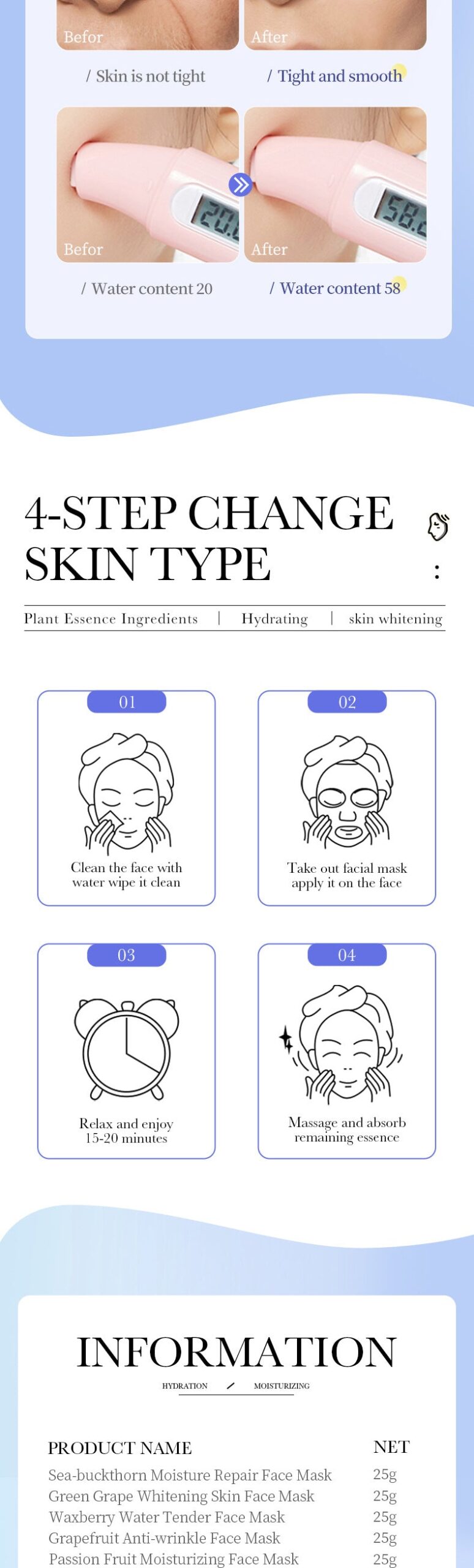 Fruit Mask25g ZOZU Bayberry Hydrating Sea Buckthorn Fruit Moisturizing Green Grape Skin Rejuvenation Cross-Border Wholesale - 图片 16