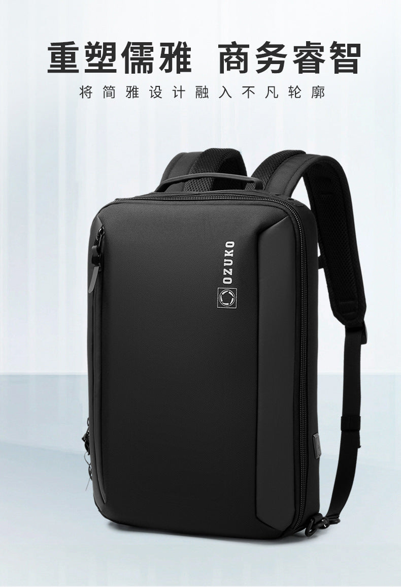OZUKO Business Backpack Double Shoulder Laptop Bag for Men Lightweight Handheld College Student Commuting Waterproof Notebook Backpack - 图片 6