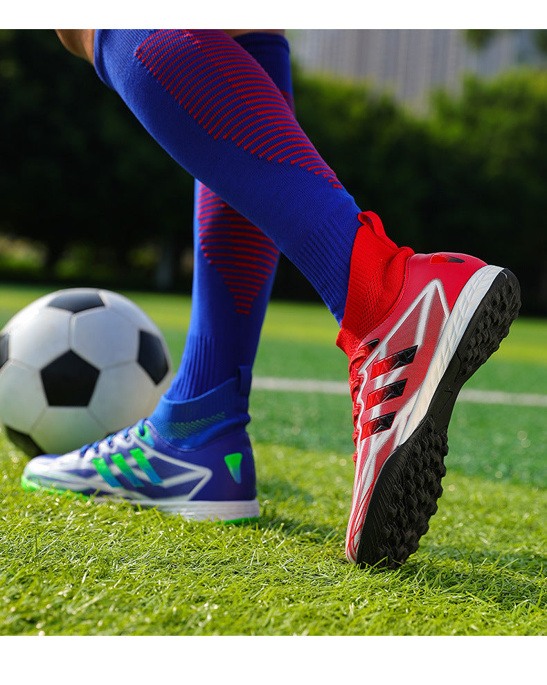 New high-top soccer shoes for men and women AG Spike TF Broken Nail Youth Student Grassland Competition Training Shoes - 图片 39