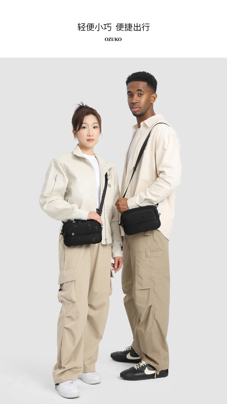 ozuko Men's Clutch Bag Multi-Functional Portable Small Crossbody Bag Travel Commute Lightweight Trendy Brand Storage Men's Bag - 图片 9