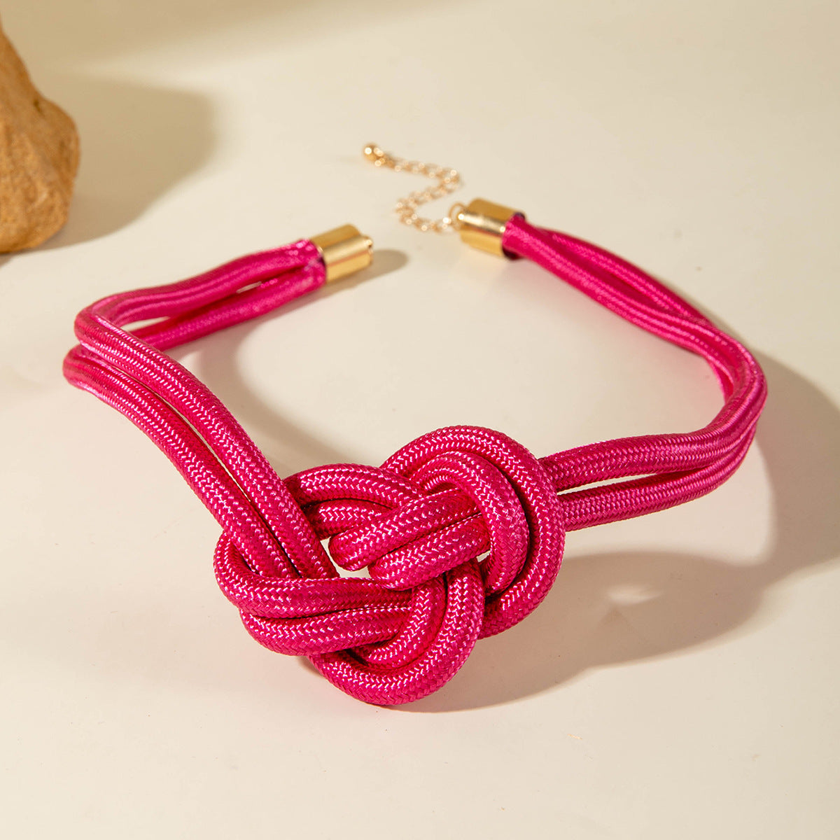 European and American Style Unique Knot Design Statement Necklace Drawstring Snake Chain Clavicle Chain Women's Simple Pendant Jewelry - 图片 11