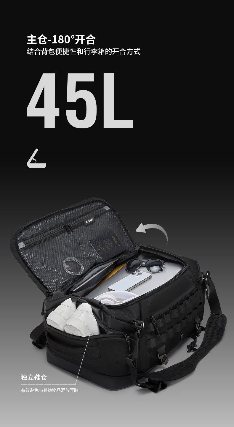 Men's Travel Bag Multifunctional Sports Fitness Bag Large Capacity Waterproof Travel Bag Business Trip Handheld Backpack - 图片 8