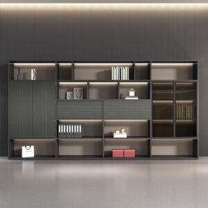 Boss Office Light Luxury Wooden Archive File Cabinet Archive Cabinet Storage Bookcase Manager Room Background Cabinet