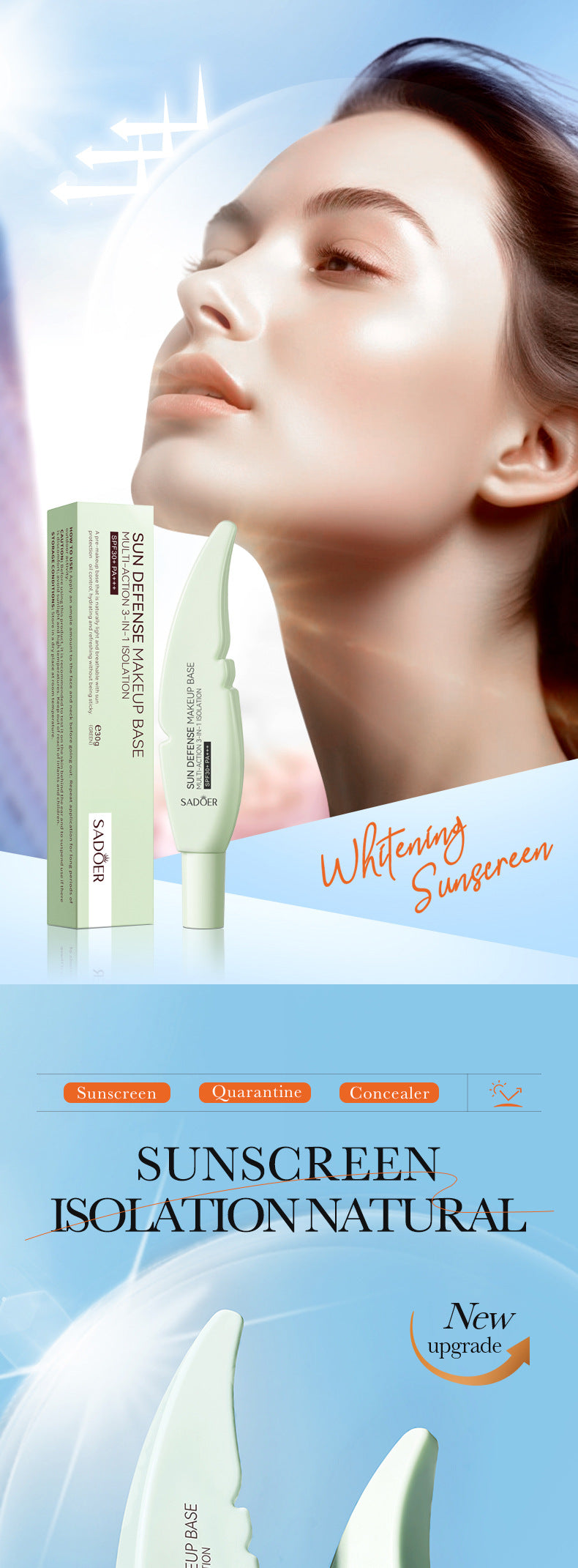 Cross-border Sunscreen30g SPF30+Sunscreen Isolation Cream UV Protection Concealer Sunscreen Cream Wholesale from Foreign Trade Manufacturer - 图片 5