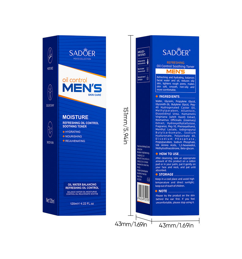 Cross-border toner120ml Men's Refreshing Oil Control Hydrating Moisturizing Water Cross-Border Wholesale - 图片 16