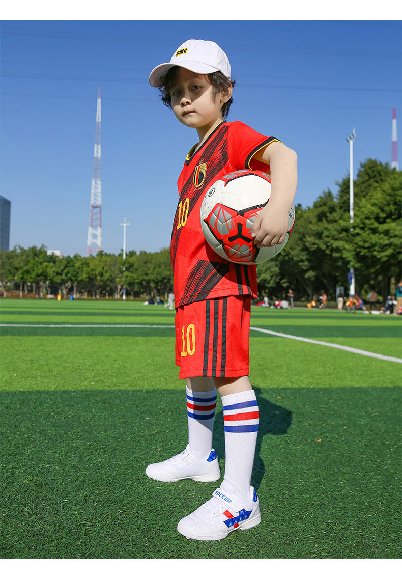 New football shoes for men and women with Velcro for children TF Broken Nail Style Youth Student Grassland Flat Training Shoes - 图片 55