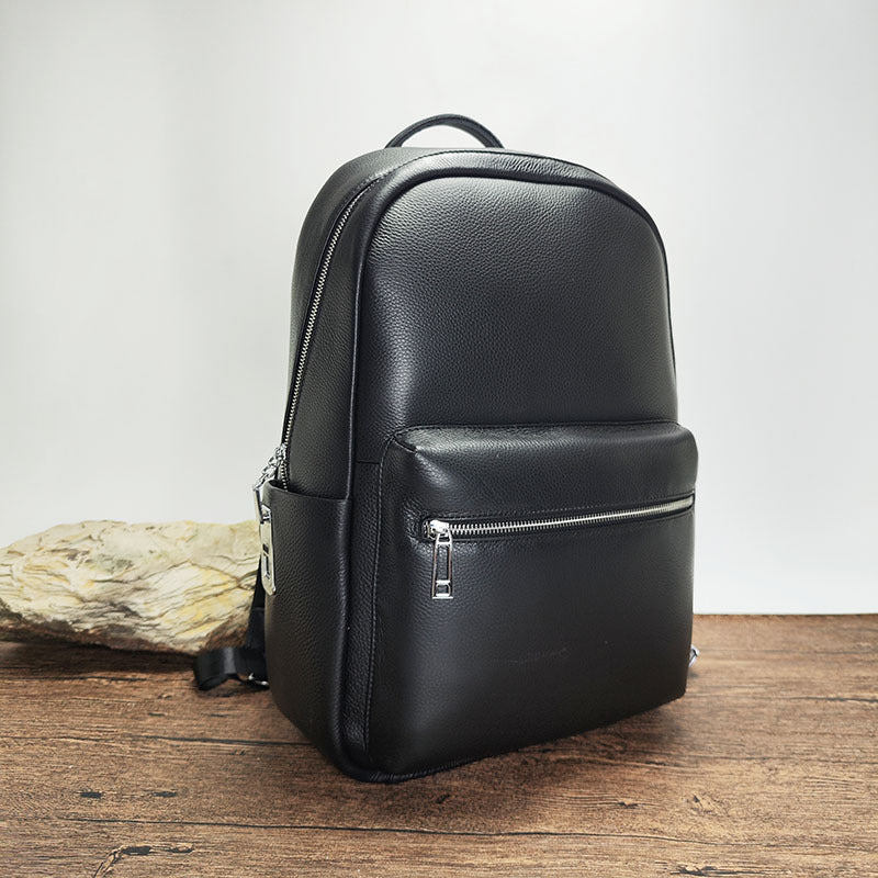 Men's Fingerprint Lock Bag Genuine Leather Business Backpack Men's Fashion School Bag Large Capacity Laptop Bag Travel Backpack - 图片 7