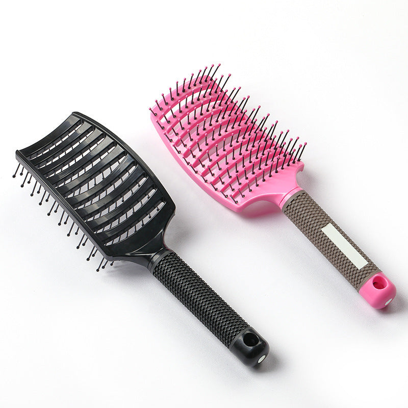 Large Curved Comb, Ribbed Hair Comb, Boar Bristle Curved Massage Comb, Nine-Row Comb, Styling Curling and Smoothing Comb, Cross-Border - 图片 3