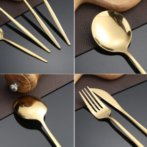 Stainless Steel Cutlery Knife Fork Spoon1010Four-piece Portuguese Western Steak Knife, Fork, and Spoon Set24Piece Suit