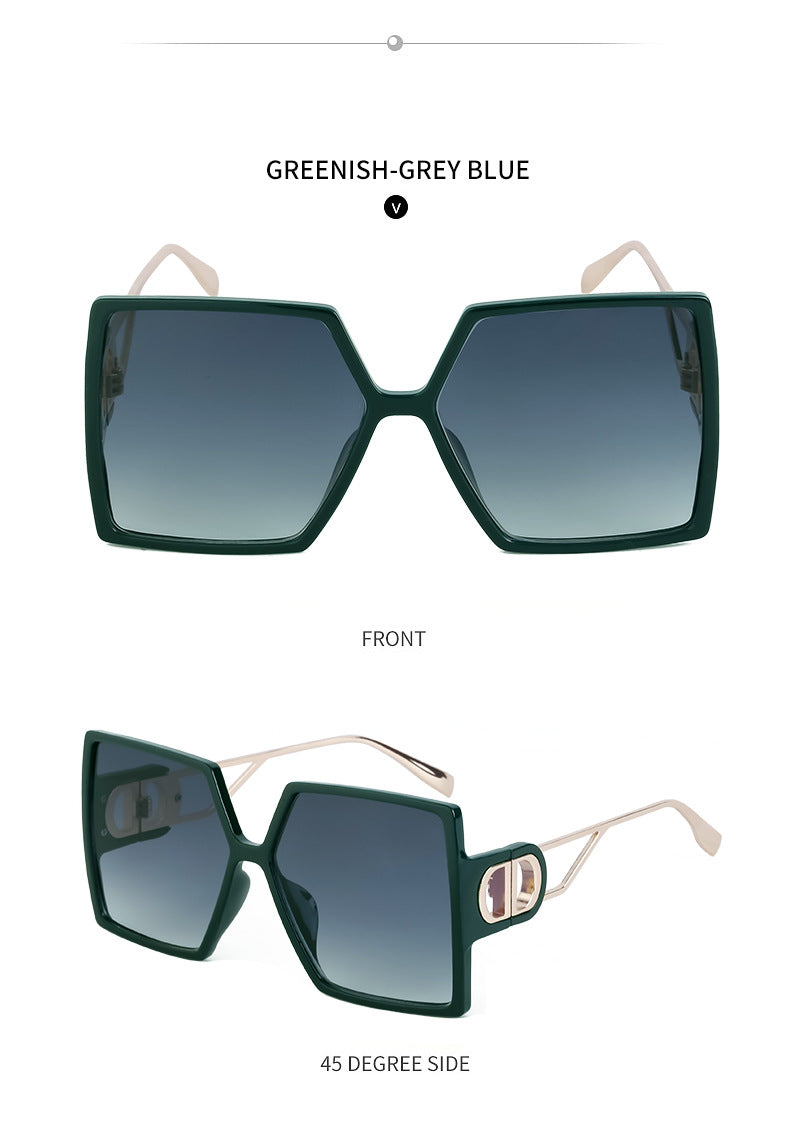 Fashion Large Frame Sunglasses for Women ins Internet Celebrity Style Square Frame Sunglasses for Women Trendy Street Photography Glasses sunglasses - 图片 31