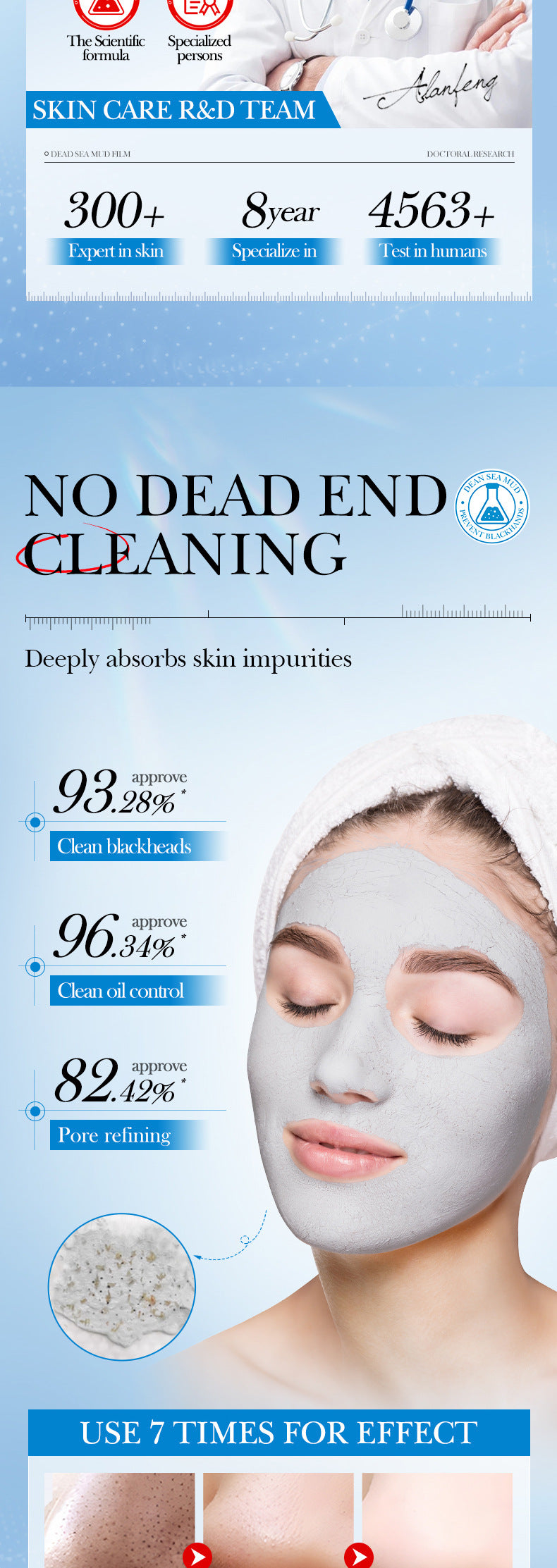 Dead Sea Mud Cleansing Mask SADOER Deep Cleansing Blackhead Removal Mask Cross-Border Wholesale - 图片 15