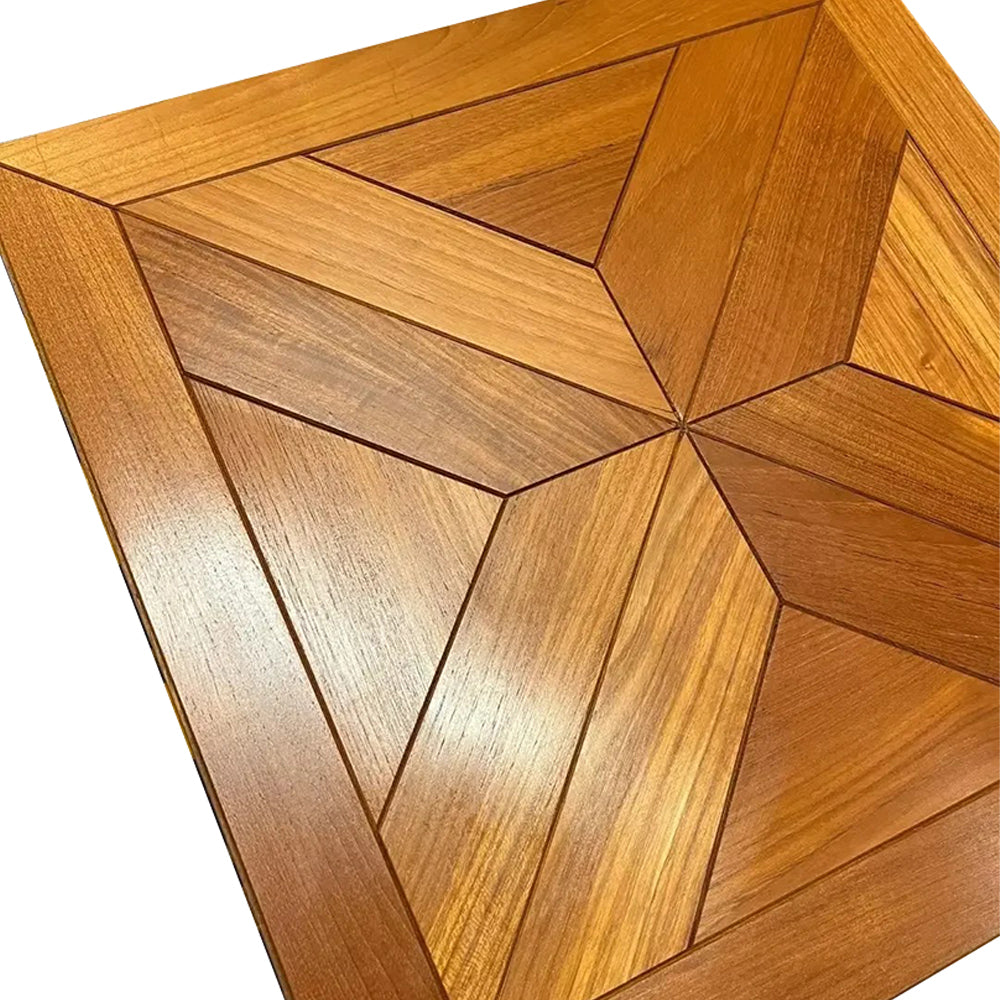 15mm Custom Square Teak Parquet Wood Flooring | High-End Engineered Hardwood Panels Anti-Slip Waterproof Click Lock Outdoor - 图片 17