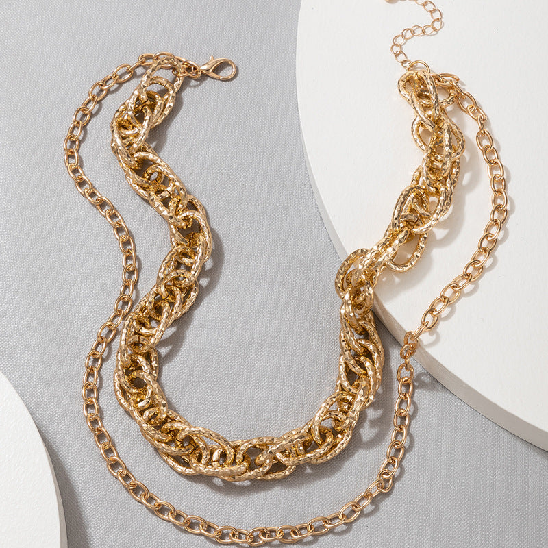 European and American Ornament Fashion Hip-Hop Short Thick Chain Geometric Necklace Metal Exaggerated Necklace - 图片 30