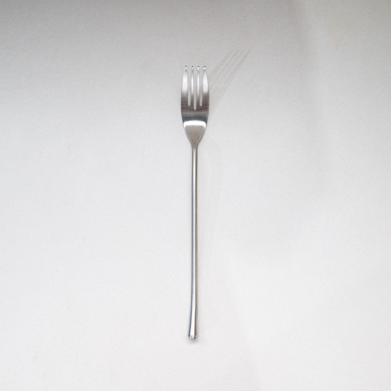 Japanese Style ins304Stainless Steel Thickened Round Dessert Spoon Western Cutlery Set Long Handle Fruit Fork - 图片 10