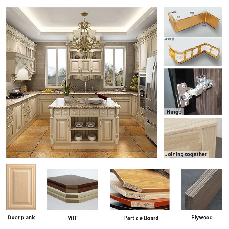 New Design Cabinets Top Cupboard Kitchen Cabinet Set for Small Marble Solid Wood Home Furniture Modular Kitchen Cabinet Modern