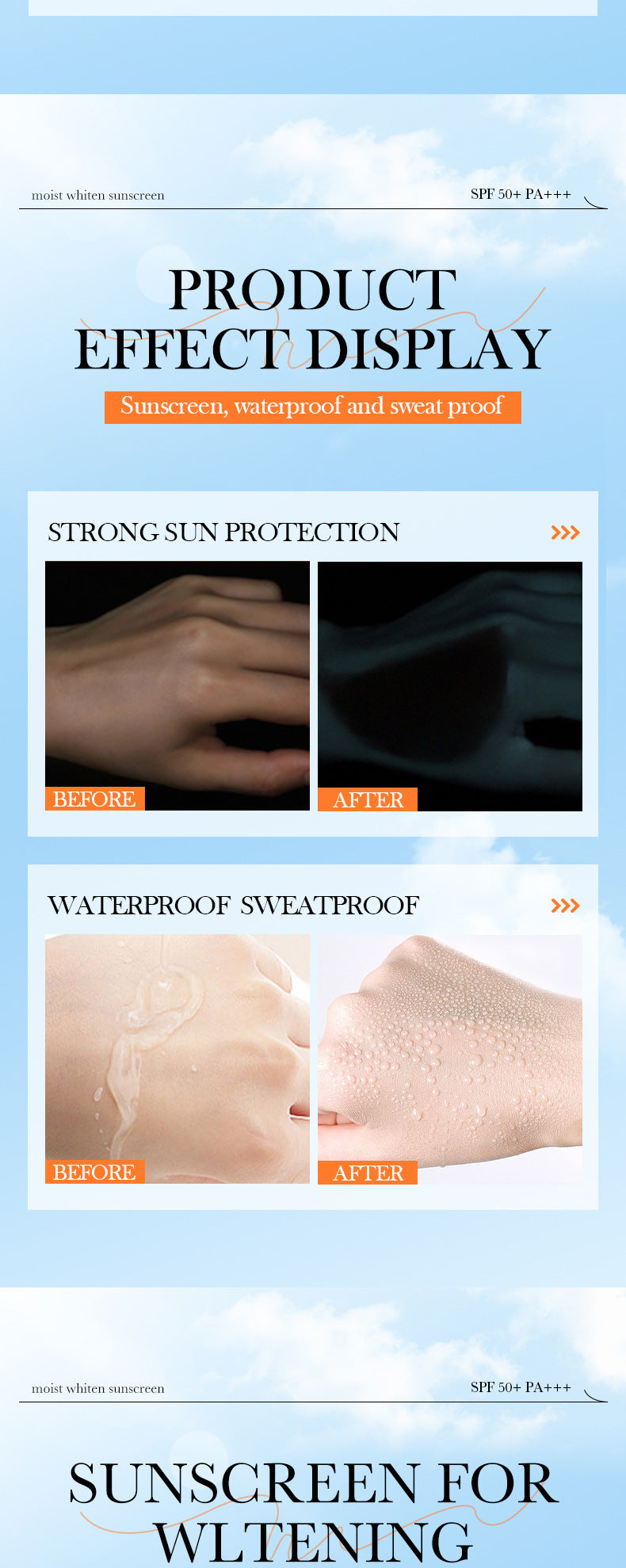 Sunscreen SADOER Hydrating, moisturizing, whitening, refreshing, UV protection sunscreen lotion for cross-border foreign trade wholesale - 图片 13