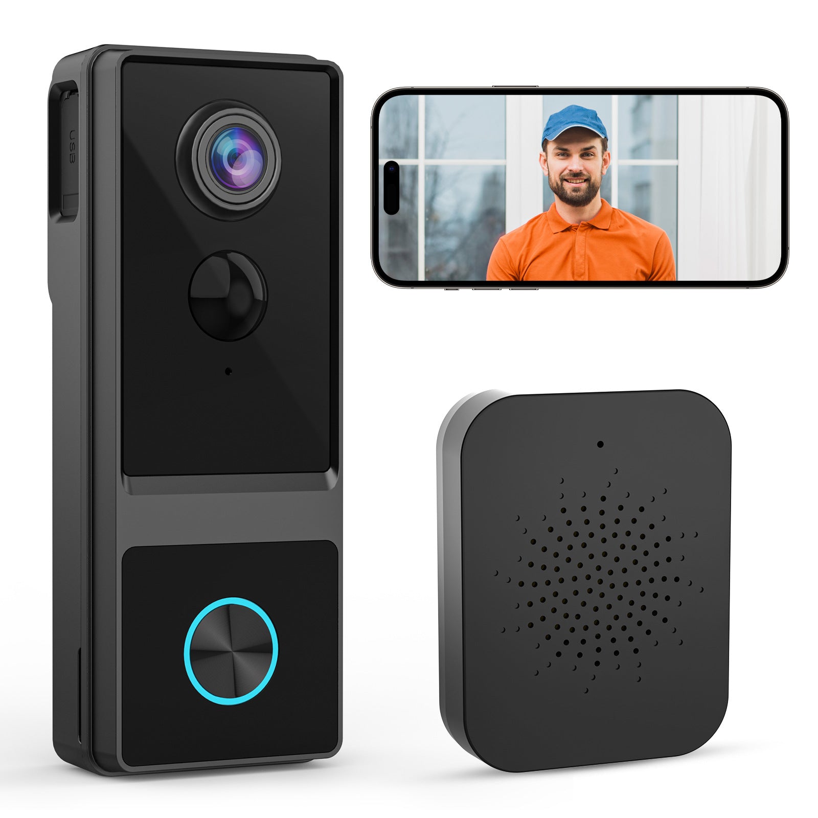 MR02WIFI Night Vision1080P Low Power Consumption Video Doorbell APP Remote Language Intercom Mobile Push Notification IP65 - 图片 6