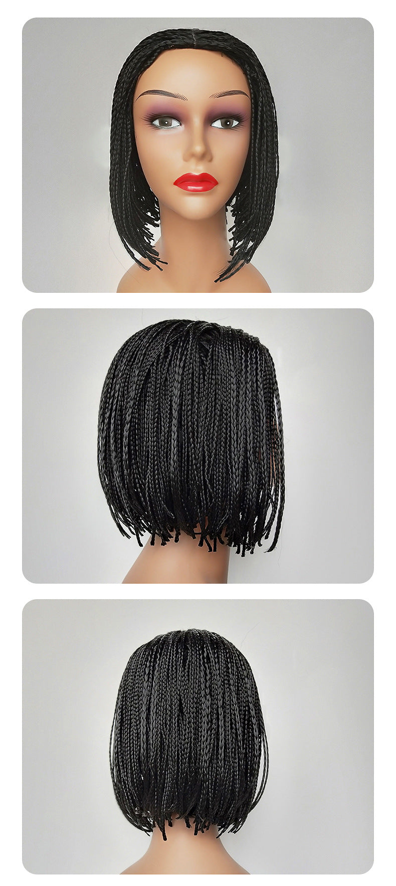 European and American Style Small Braids Wig for Women Small Curly Synthetic Hair Wig braidedwigsAfroDreadl Long Curly Hair - 图片 11