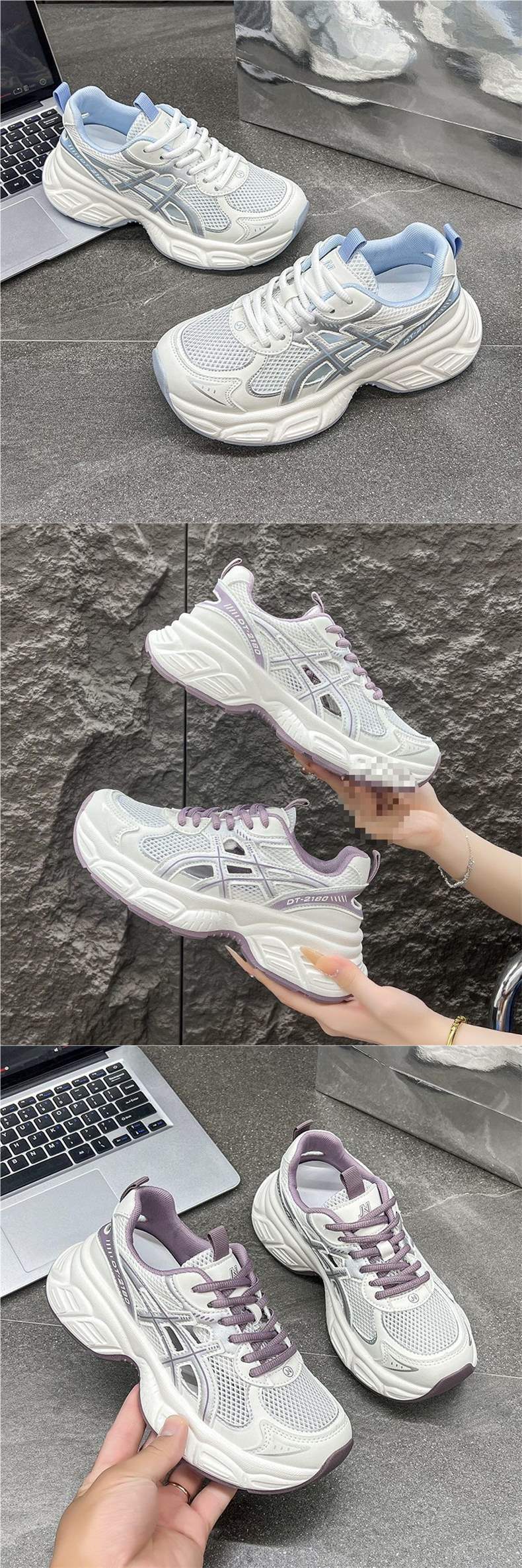 Exported Italian Original Clearance Dad Shoes Summer New Women's Running Hollow Sports Shoes Thick Sole - 图片 11