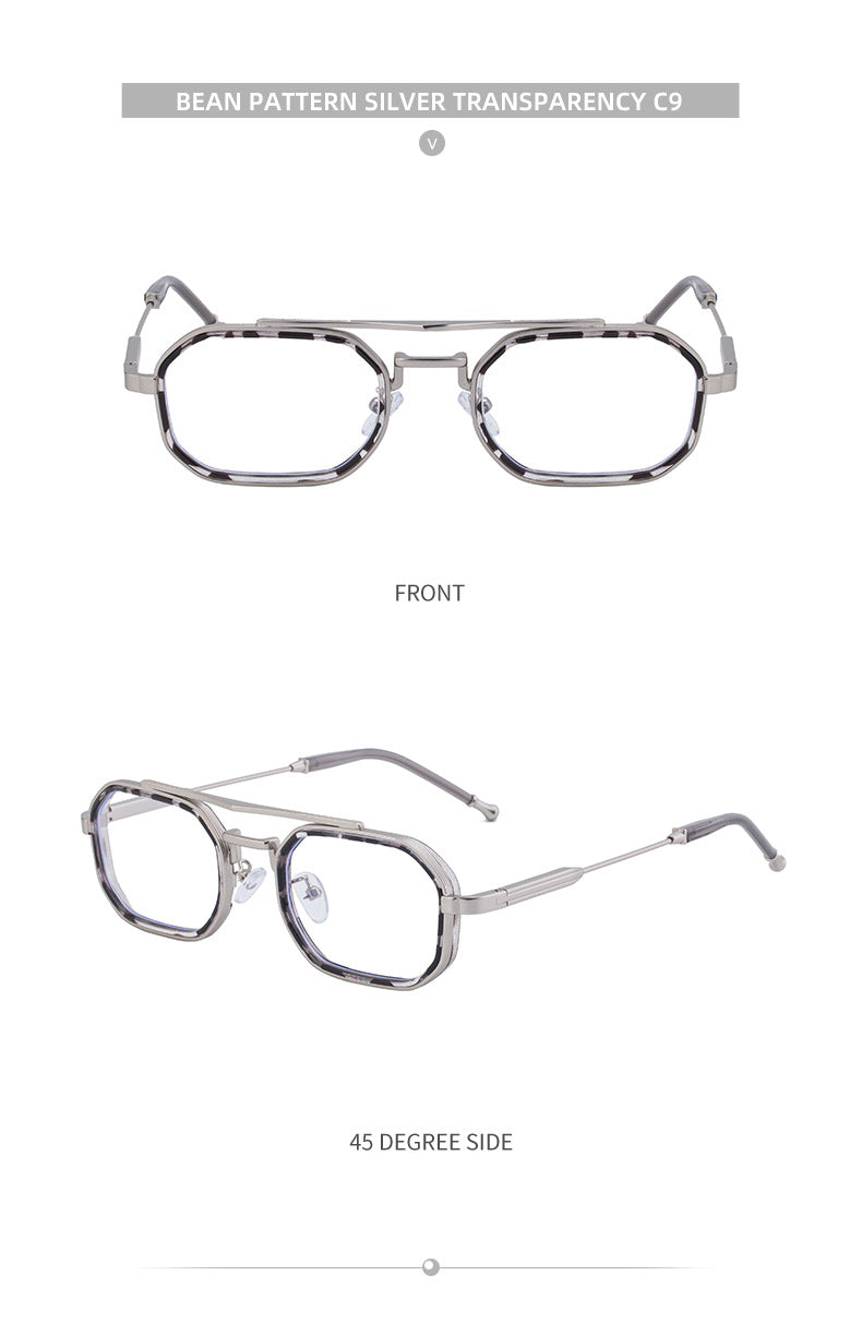 2025New Small Frame Glasses Men Double Beam retro Sunglasses Men's High Sense Full Frame Sunscreen Sunglasses shades - 图片 35