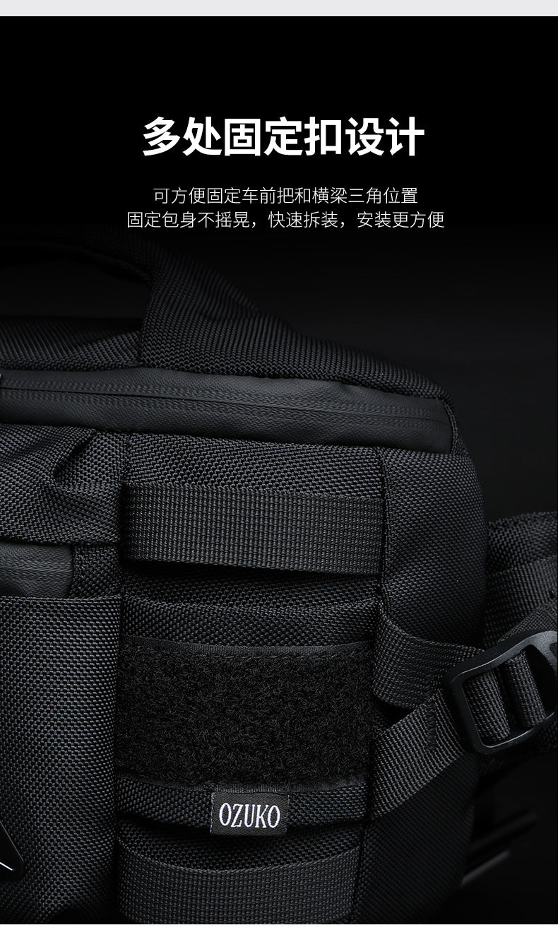 OZUKO Men's Waist Bag Waterproof High-End Crossbody Bag Chest Bag Tactical Trendy Portable Functional Travel Bag - 图片 17