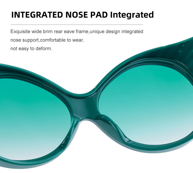 Fashion Catwalk Style Round Frame Sunglasses for Women Trendy High-end European and American Style Internet Celebrity Large Frame Sunglasses for Women Stage Performance - 图片 18