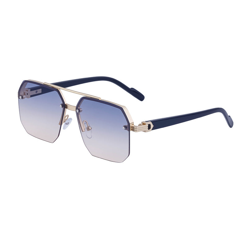 2025New style sunglasses with a high-end feel, European and American half-frame glasses, fashionable sunglasses for women with UV protection sunglasses - 图片 4