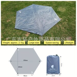 Camping Tent Hexagonal Ground Sheet Outdoor Camping Waterproof Moisture-Proof Oxford Ground Mat Multi-Functional Sunshade Curtain Picnic Mat