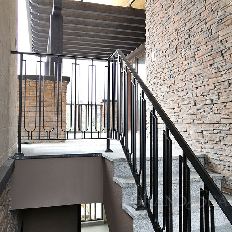 2.5mm Thickness Galvanized Steel Outdoor Wrought Iron Stair Railing