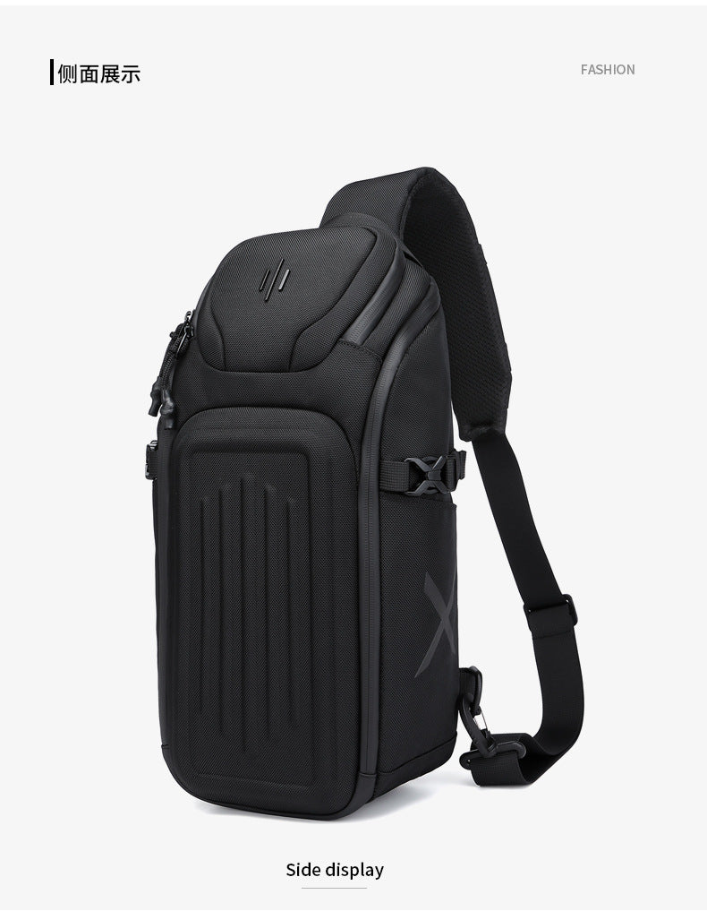 OZUKO Men's Chest Bag Waterproof Crossbody Bag Business Simple Crossbody Bag Trendy Commuter Small Backpack High-End Feel - 图片 25