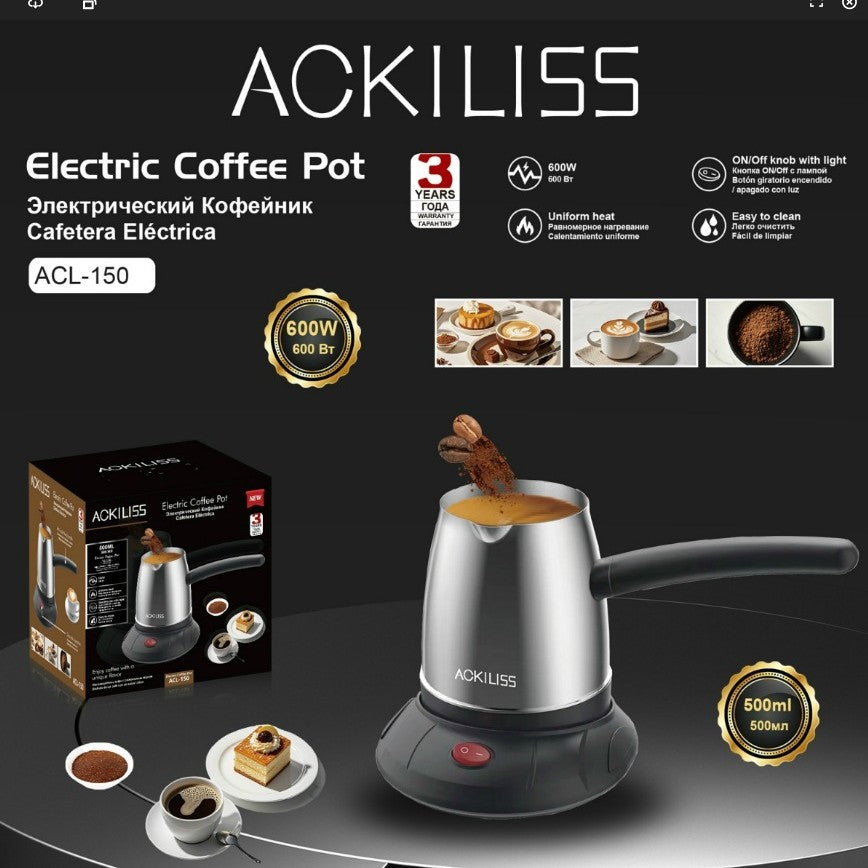 RAF European Standard Turkish Coffee Pot with Handle Stainless Steel Electric Coffee Maker Hot Water Kettle500ml - 图片 6