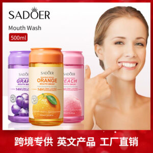 Fruit Mouthwash SADOER Fresh Orange Baking Soda Tooth Stain Remover Mouthwash Bottle Cross-Border Wholesale