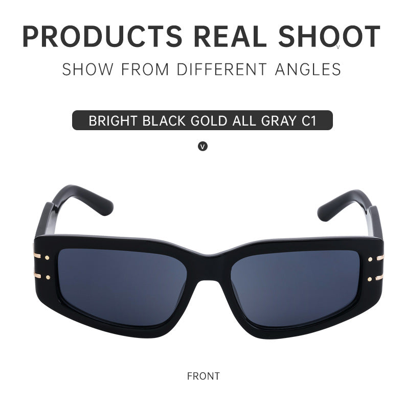 Fashion Square Frame Sunglasses for Women, Sun Protection, High-End European and American Style Small Frame Glasses Wholesale sunglasses Sunglasses - 图片 25