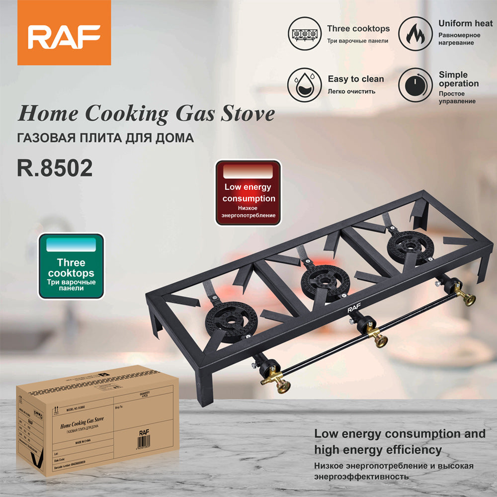RAF Gas Stove Simple Household Liquefied Gas Tabletop Flameout Three Burners Easy-to-Clean Gas Stove R.8502 - 图片 18