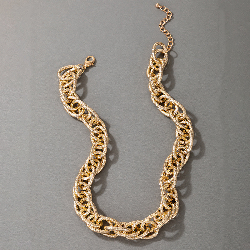 European and American Ornament Fashion Hip-Hop Short Thick Chain Geometric Necklace Metal Exaggerated Necklace - 图片 22