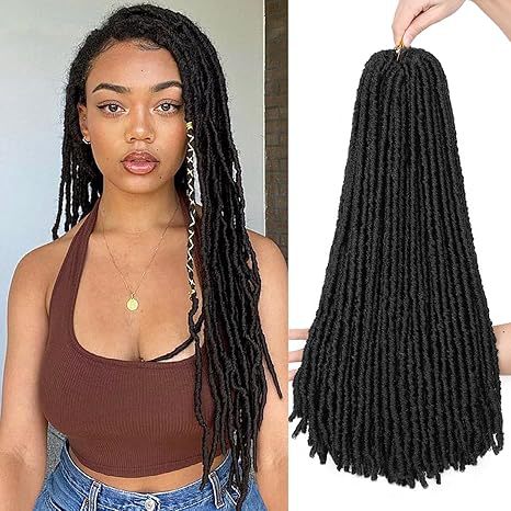 Europe and america cross border TEMU African Synthetic Hair Straight Gypsy Wig Hollow Braid straight Faux Locs - 图片 6