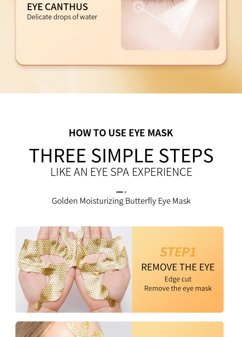 Gold Butterfly Eye Mask SADOER Eyes mask15g Moisturizing and Nourishing Tablets for Cross-Border Wholesale - 图片 20