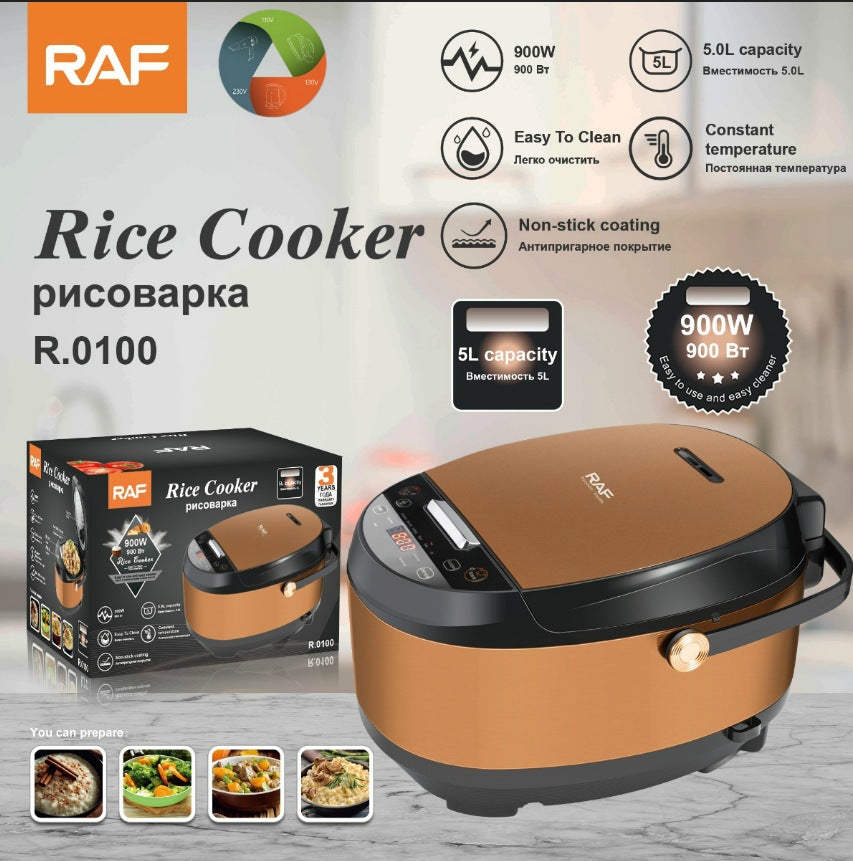 RAF European Standard Rice Cooker Smart5L Fully Automatic Health-Preserving Household Stainless Steel Rice Cooker Multi-Functional R0100 - 图片 4