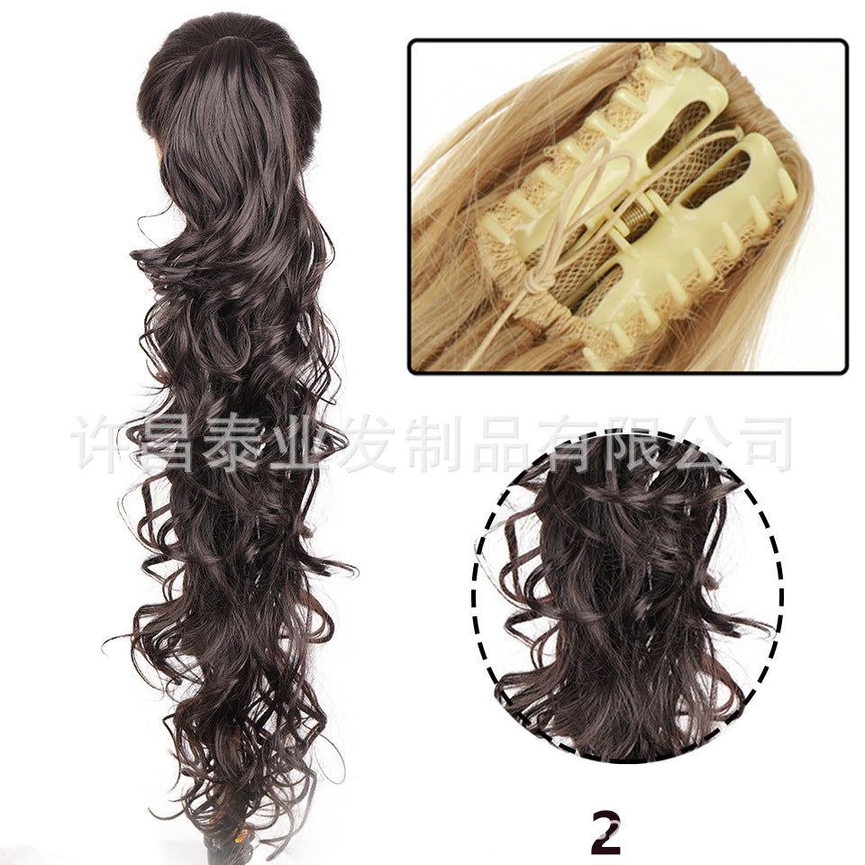 Amazon Cross-Border Trade Wig Ponytail for Women70cm Long Curly Hair Multi-layer Big Wave Claw Clip Ponytail Synthetic Braids - 图片 8