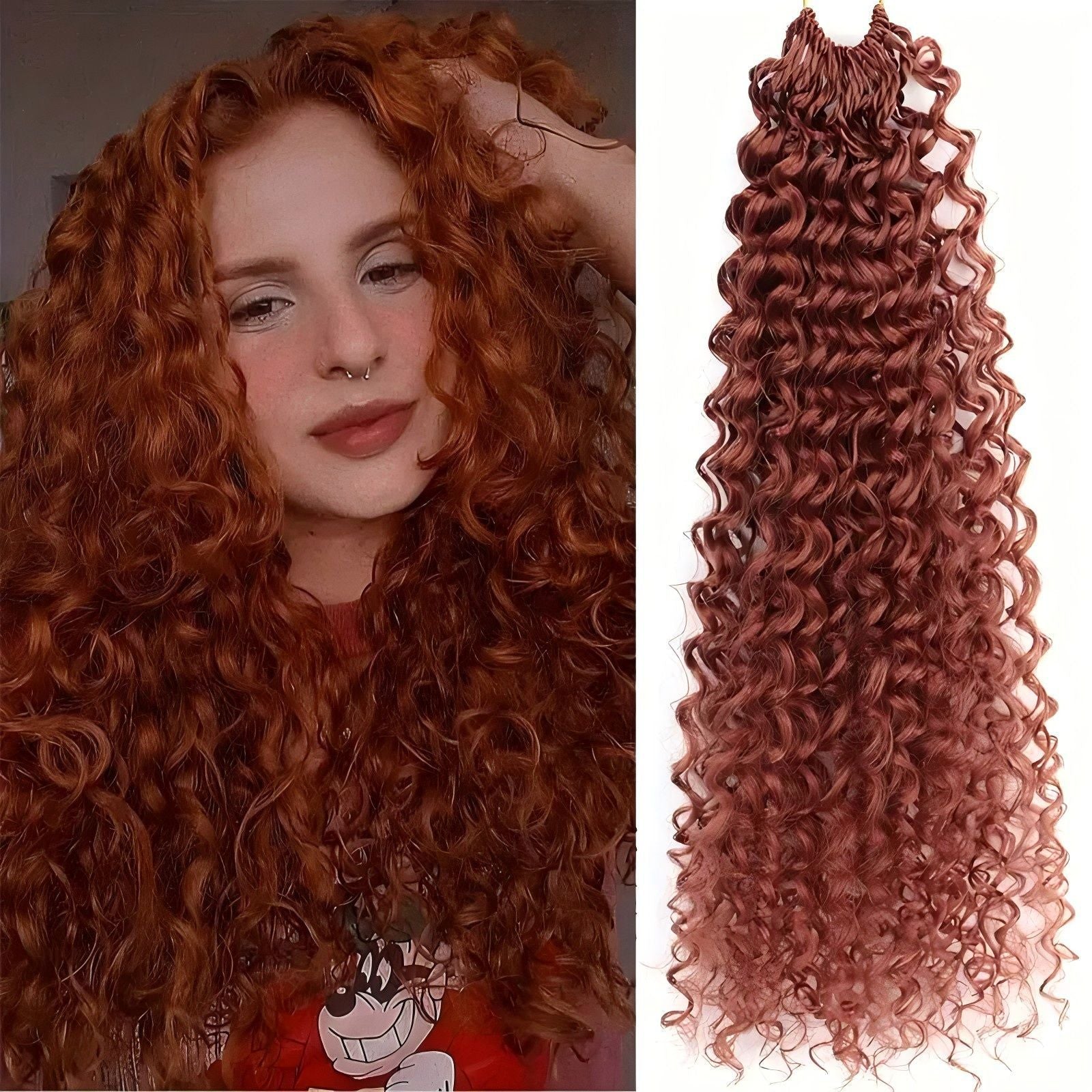 Chemical Fiber Wig MiniGOGOCrochetHair African Two-Strand Small Curl Braids Crochet Celebrity Style Long Curly Hair - 图片 17