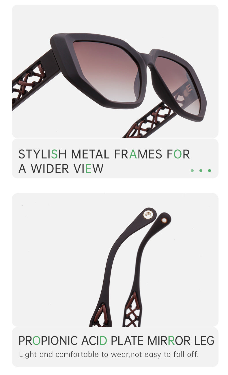 European and American Cat Eye Sunglasses for Women, High-End Hollow Frame Small Frame Sunglasses, Natural Look Glasses sunglasses - 图片 13