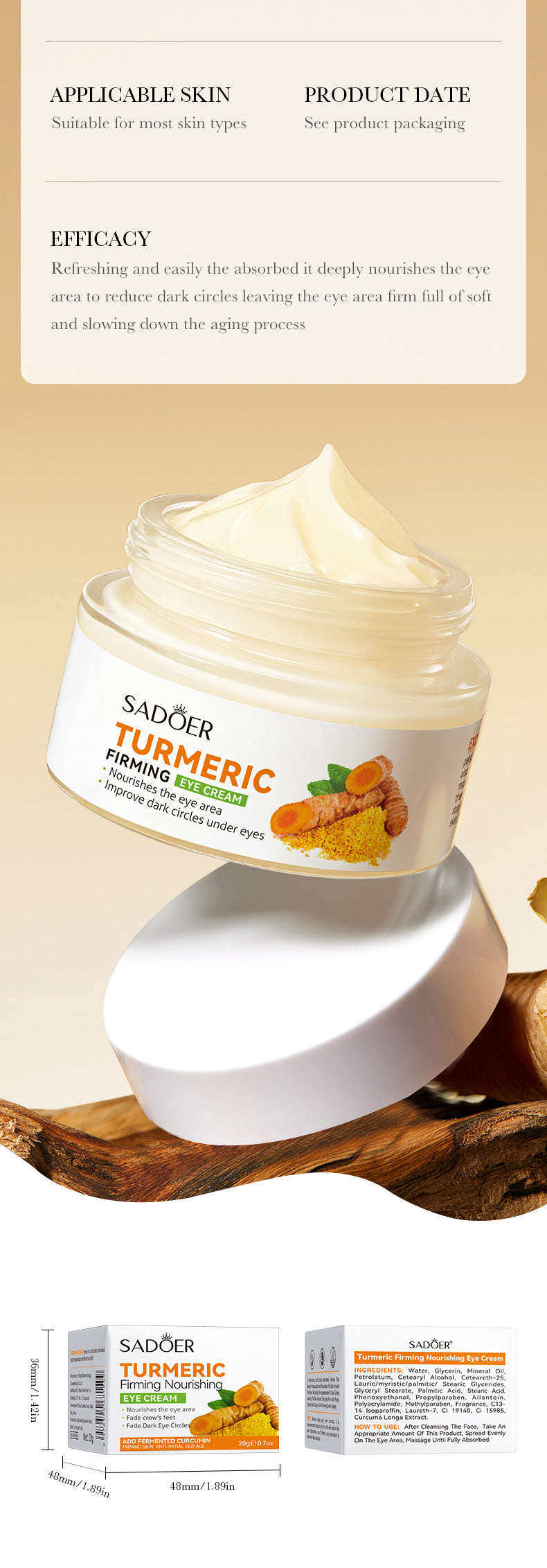 Turmeric Skincare Set SADOER Cleansing, moisturizing, hydrating five-piece set for foreign trade wholesale - 图片 54