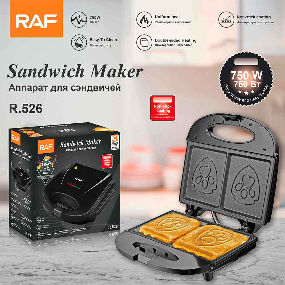 RAF European Standard Household Sandwich Maker Toaster Stainless Steel Multifunctional Cartoon Breakfast Maker R.526 - 图片 10