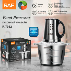 RAF European Standard Stainless Steel Electric Meat Grinder, Vegetable Chopper, Meat Mincer, Household Dual-Speed Food Processor