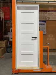 Guangdong Daji Customize Interior Bedroom White Primed Solid Core Wood Single Prehung Interior Shaker Door - 图片 6