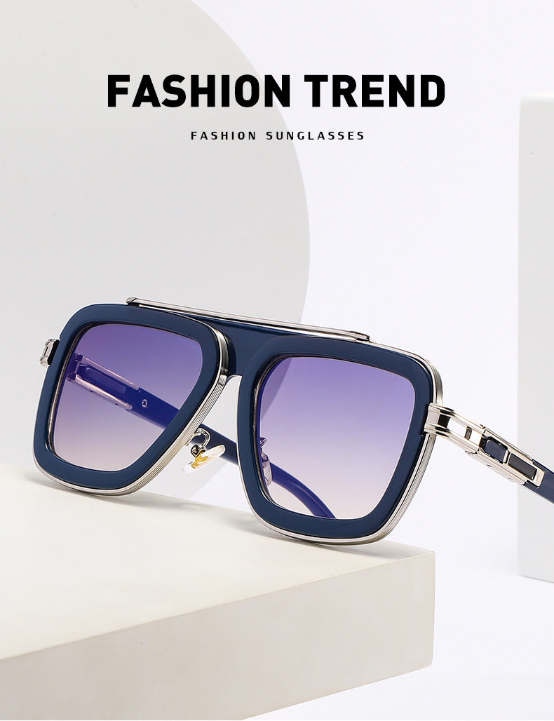 European and American Retro Square Frame Sunglasses for Men, Trendy European and American Punk Style, Internet Celebrity Same Style Sunglasses for Women ins Wind shades - 图片 39